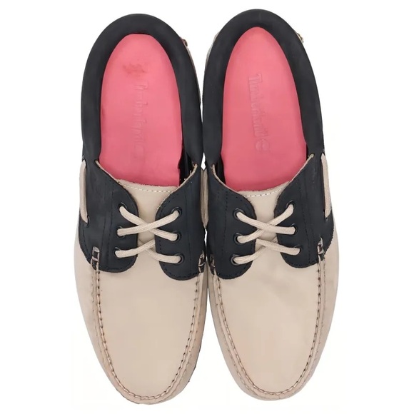 Timberland 3-Eye Lug Handsewn Boat Shoes 'Beige' A5RH8 - Picture 2 of 6